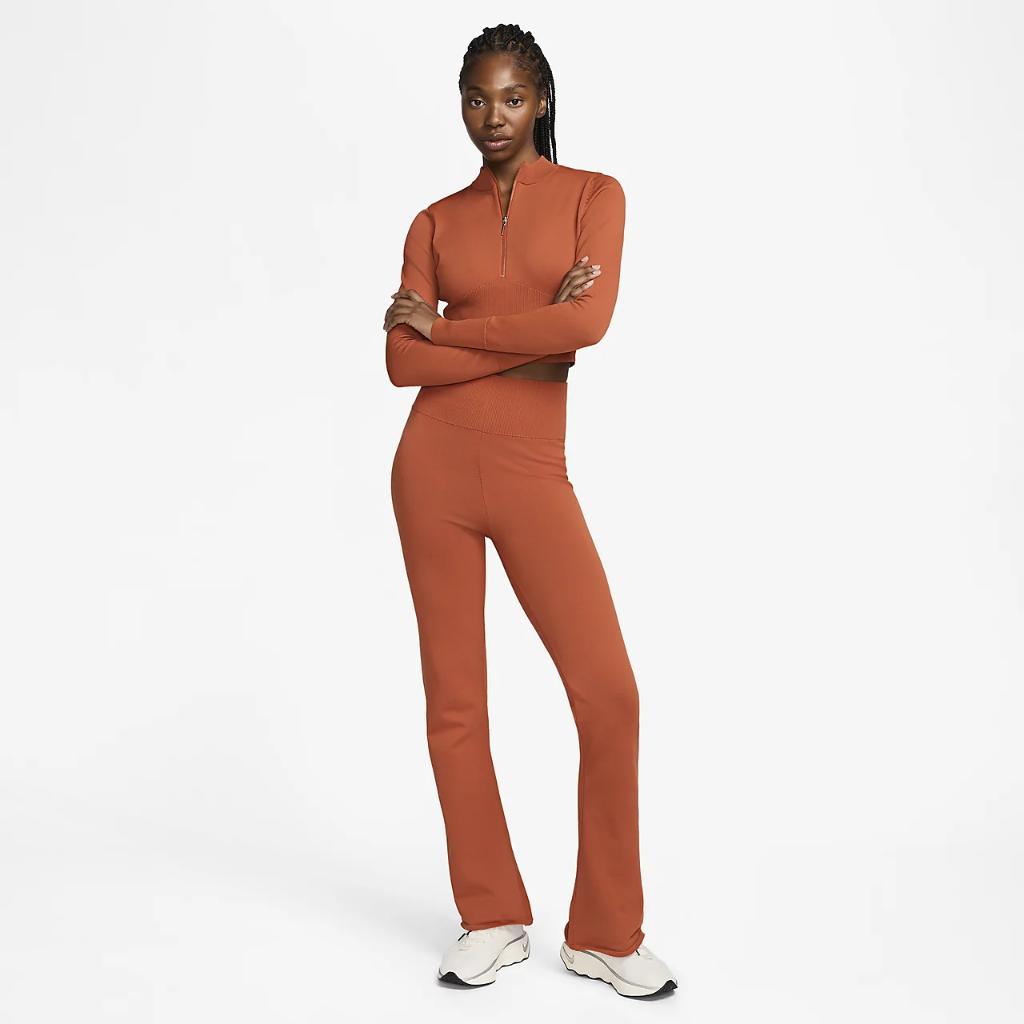 Nike Sportswear Chill Knit Women&#039;s Tight High-Waisted Sweater Flared Pants FN4685-825