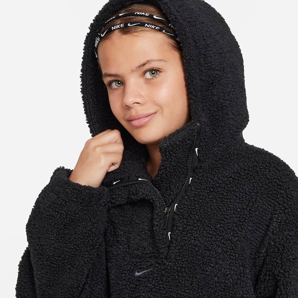Nike High-Pile Fleece Big Kids&#039; (Girls&#039;) Therma-FIT Training Jacket FN4783-010