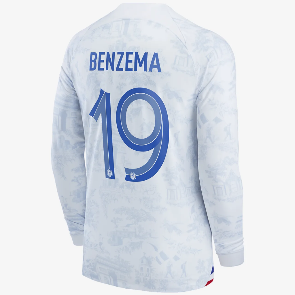 France National Team 2022/23 Stadium Away (Karim Benzema) Men&#039;s Nike Dri-FIT Long-Sleeve Soccer Jersey FN5132804-FFF