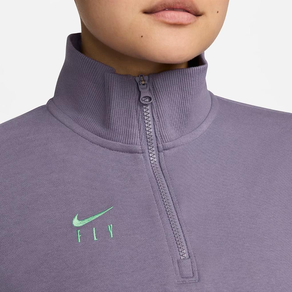 Nike Swoosh Fly Women&#039;s Dri-FIT Oversized 1/4-Zip French Terry Basketball Top FN8473-509