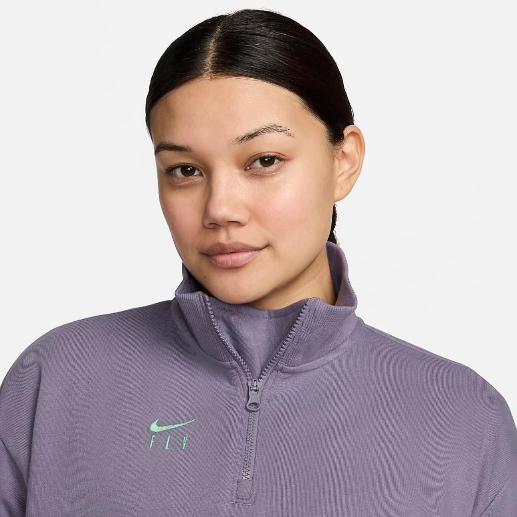 Nike Swoosh Fly Women&#039;s Dri-FIT Oversized 1/4-Zip French Terry Basketball Top FN8473-509