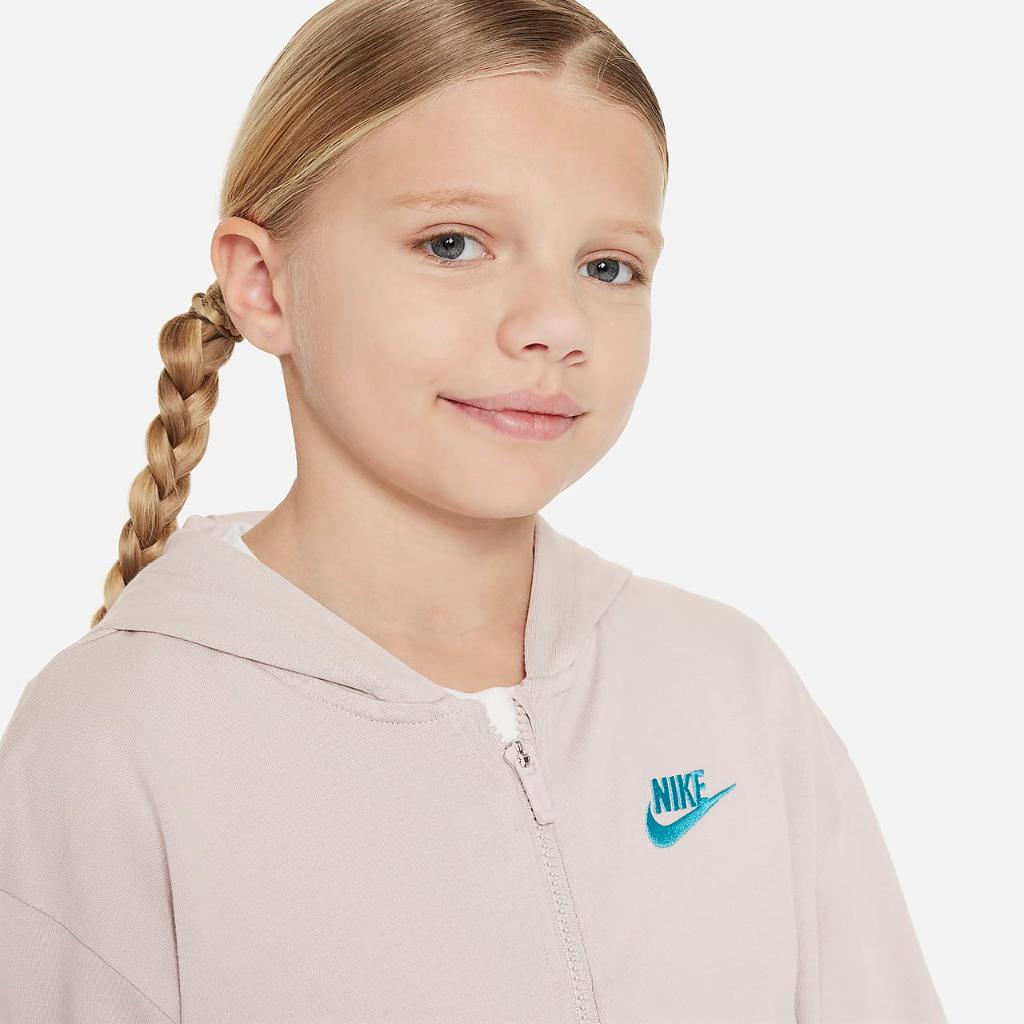 Nike Sportswear Big Kids&#039; (Girls&#039;) Full-Zip Hoodie FN8595-019