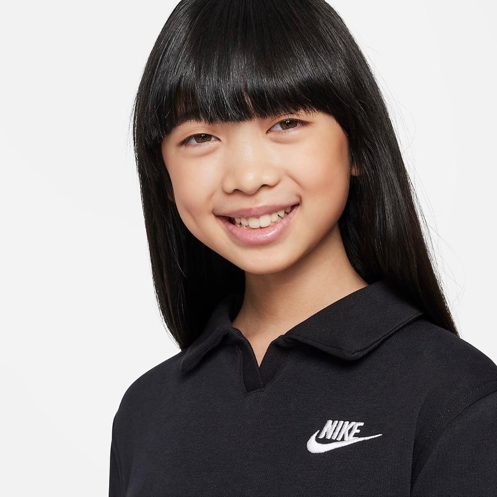 Nike Sportswear Club Fleece Big Kids&#039; (Girls&#039;) Polo Top FN8633-010