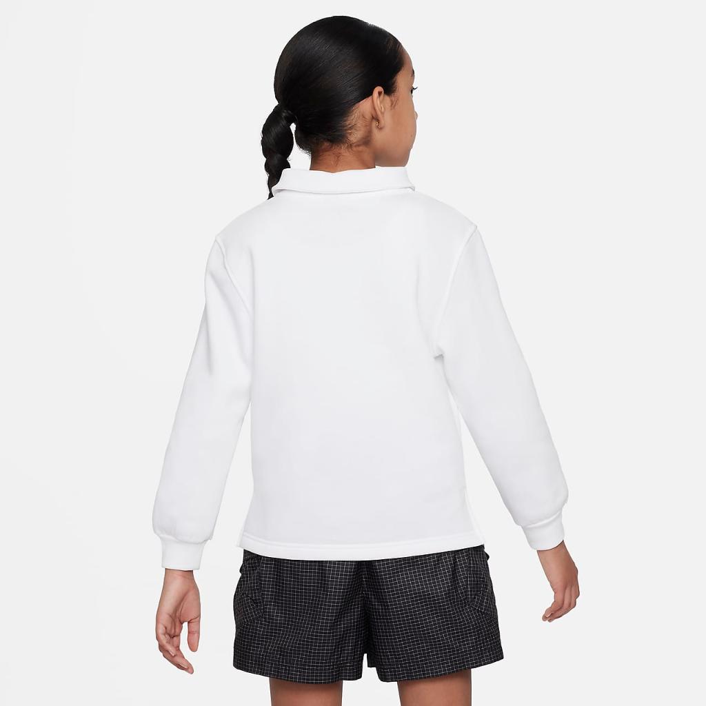 Nike Sportswear Club Fleece Big Kids&#039; (Girls&#039;) Polo Top FN8633-100