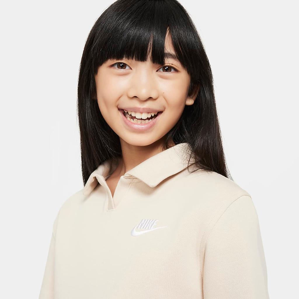 Nike Sportswear Club Fleece Big Kids&#039; (Girls&#039;) Polo Top FN8633-126