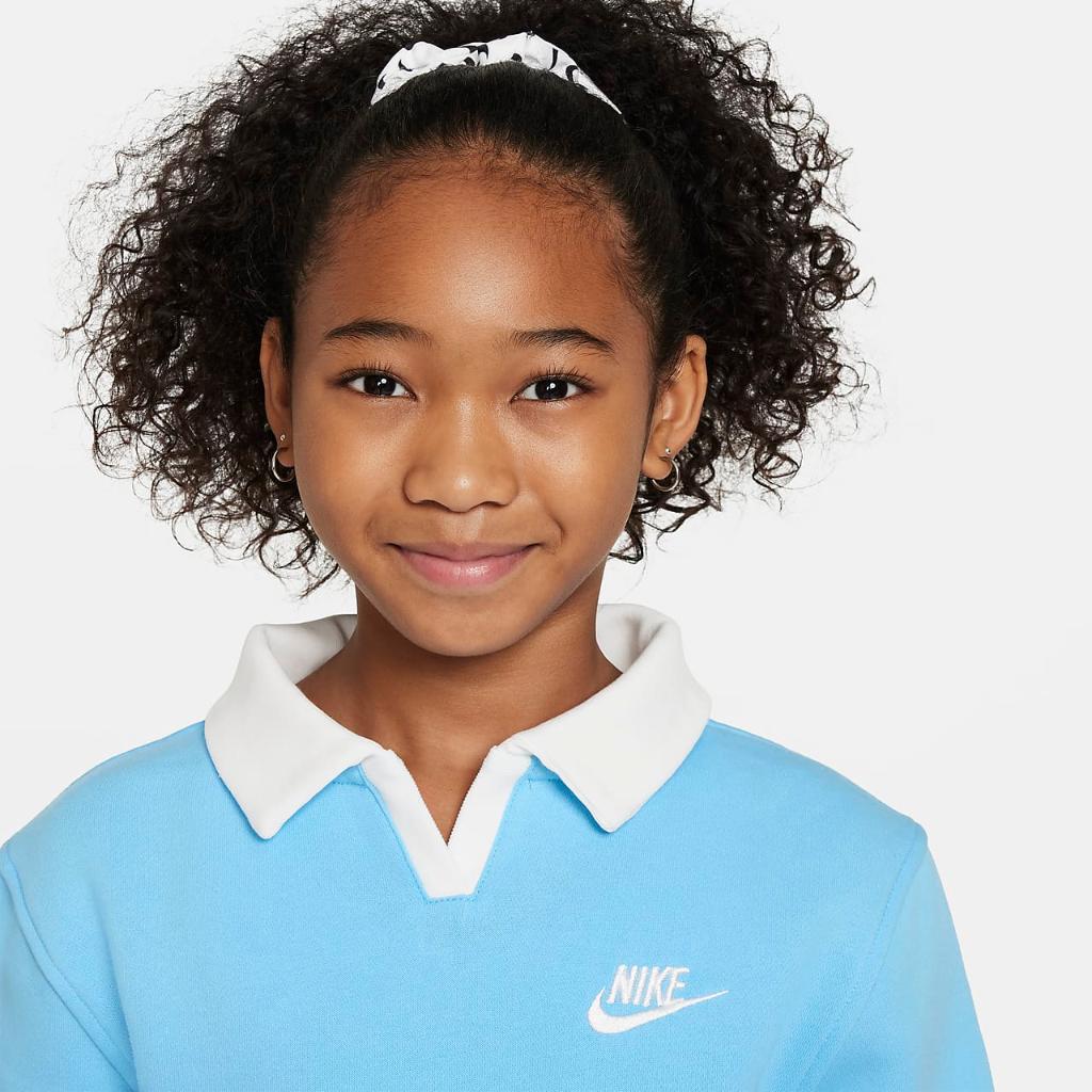 Nike Sportswear Club Fleece Big Kids&#039; (Girls&#039;) Polo Top FN8633-407