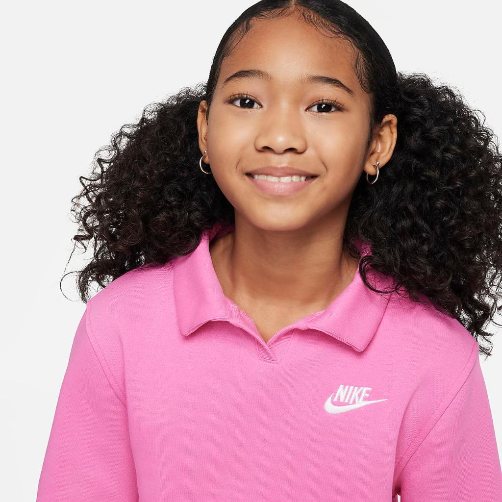 Nike Sportswear Club Fleece Big Kids&#039; (Girls&#039;) Polo Top FN8633-675