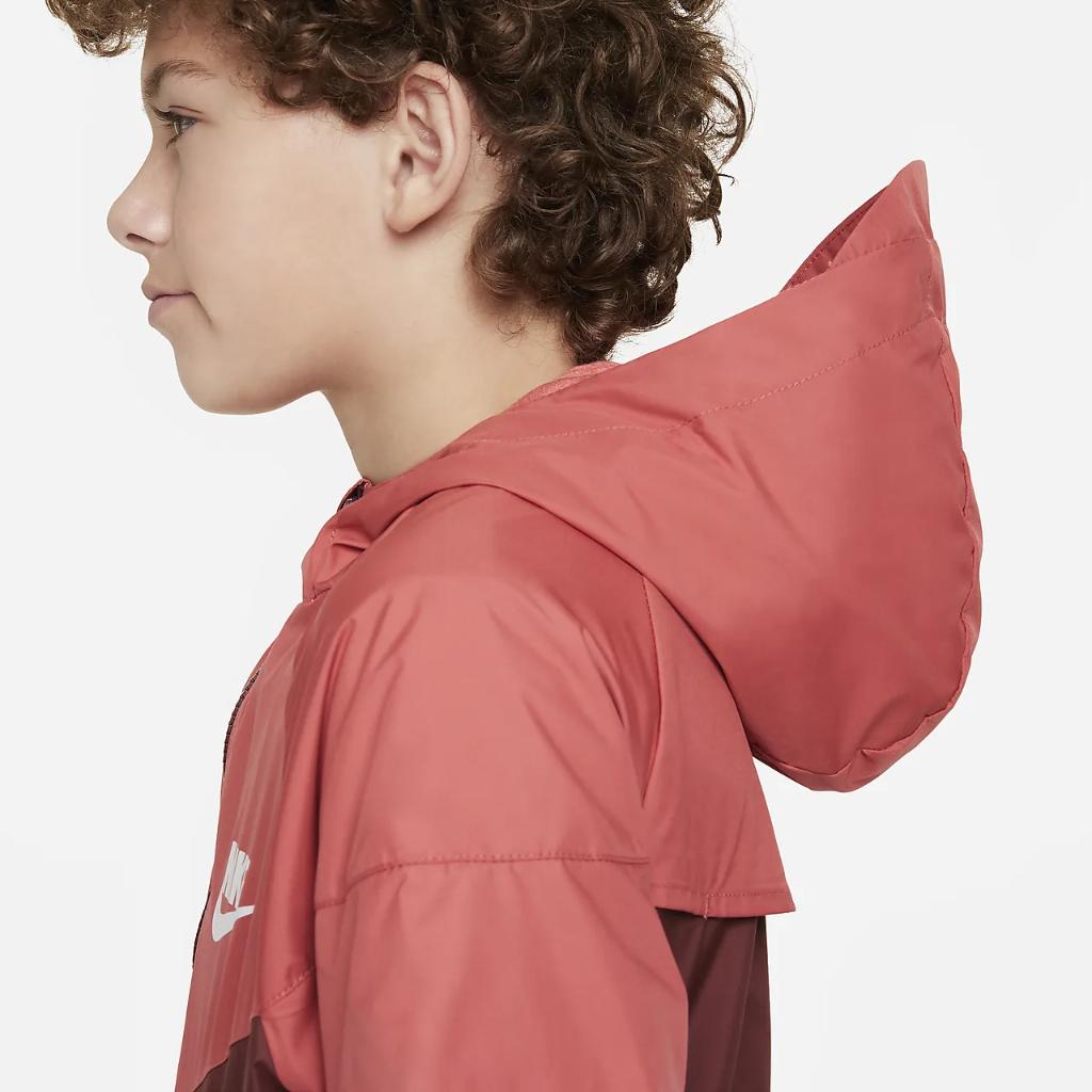 Nike Sportswear Windrunner Big Kids&#039; Hooded Jacket FN8757-655