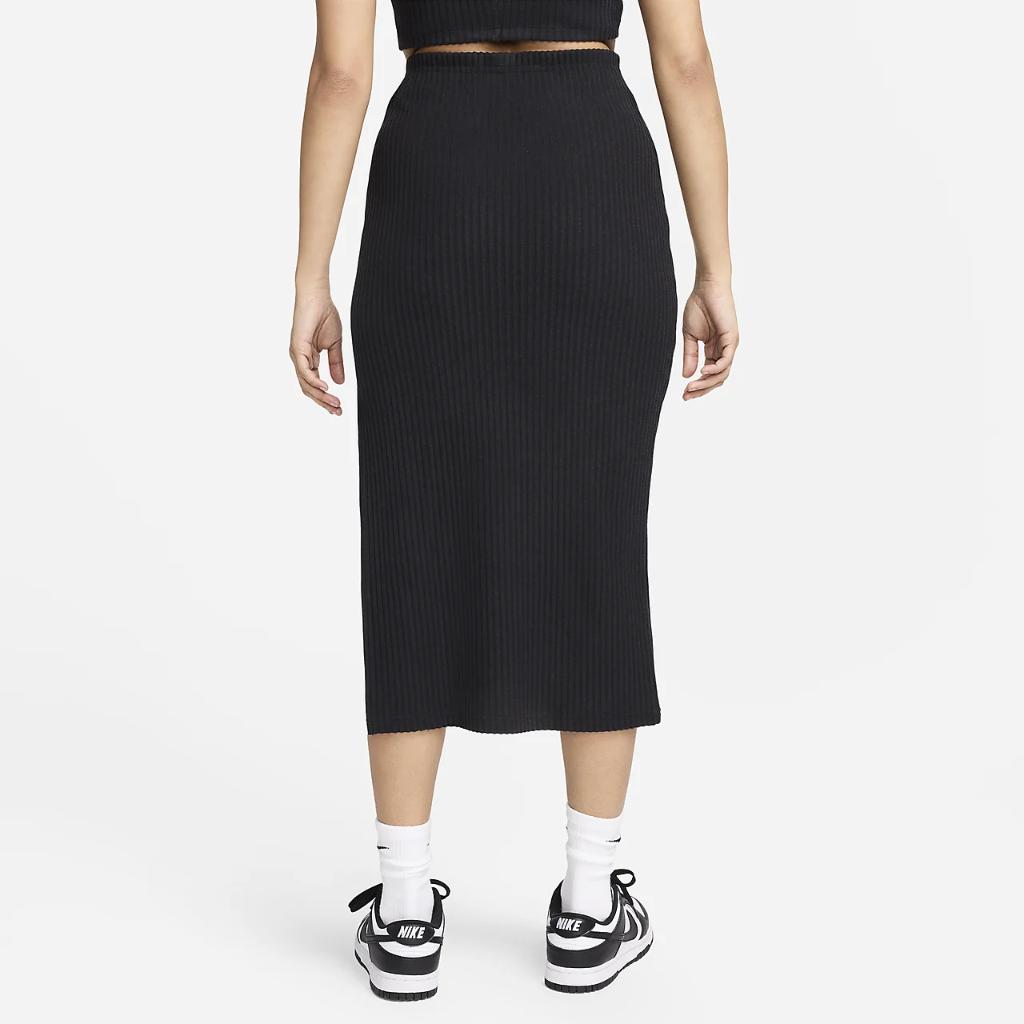 Nike Sportswear Chill Knit Women&#039;s Slim Ribbed Midi Skirt FQ1636-010