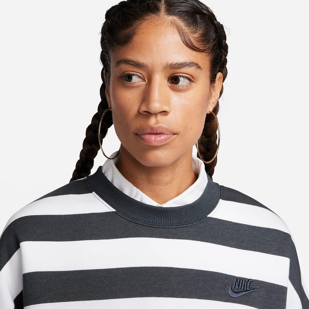 Nike Sportswear Phoenix Fleece Women&#039;s Over-Oversized Striped Crew-Neck Sweatshirt FQ6226-045