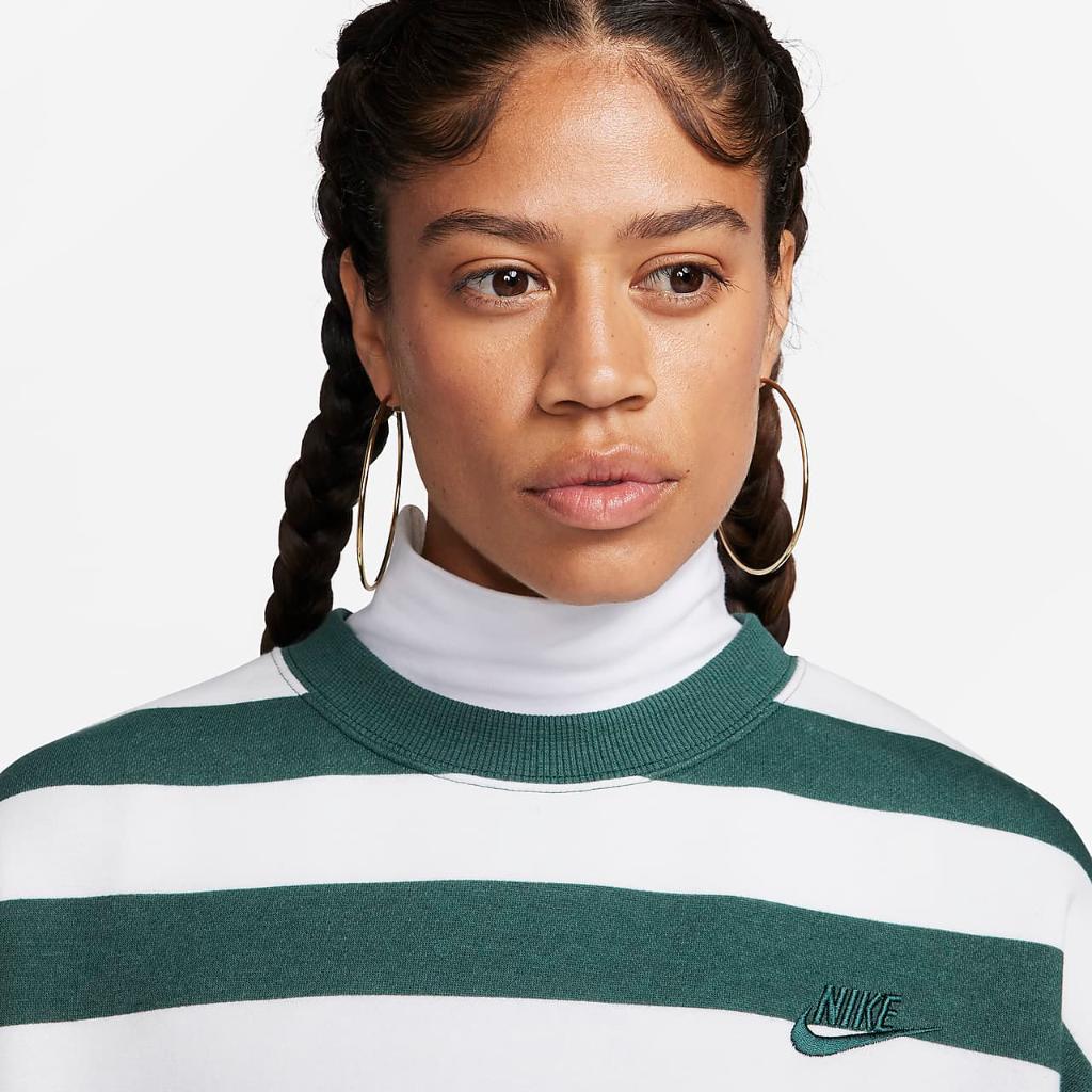 Nike Sportswear Phoenix Fleece Women&#039;s Over-Oversized Striped Crew-Neck Sweatshirt FQ6226-397