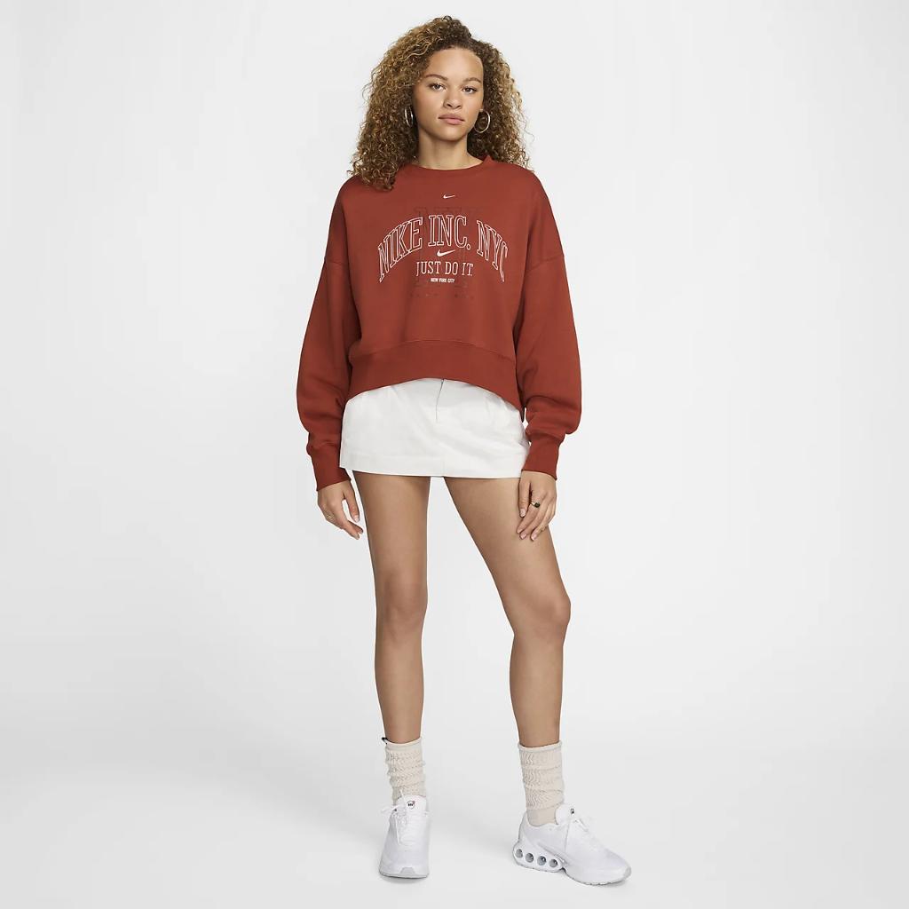 Nike Sportswear Phoenix Fleece Women&#039;s Over-Oversized Crew-Neck Graphic Sweatshirt FQ6234-832