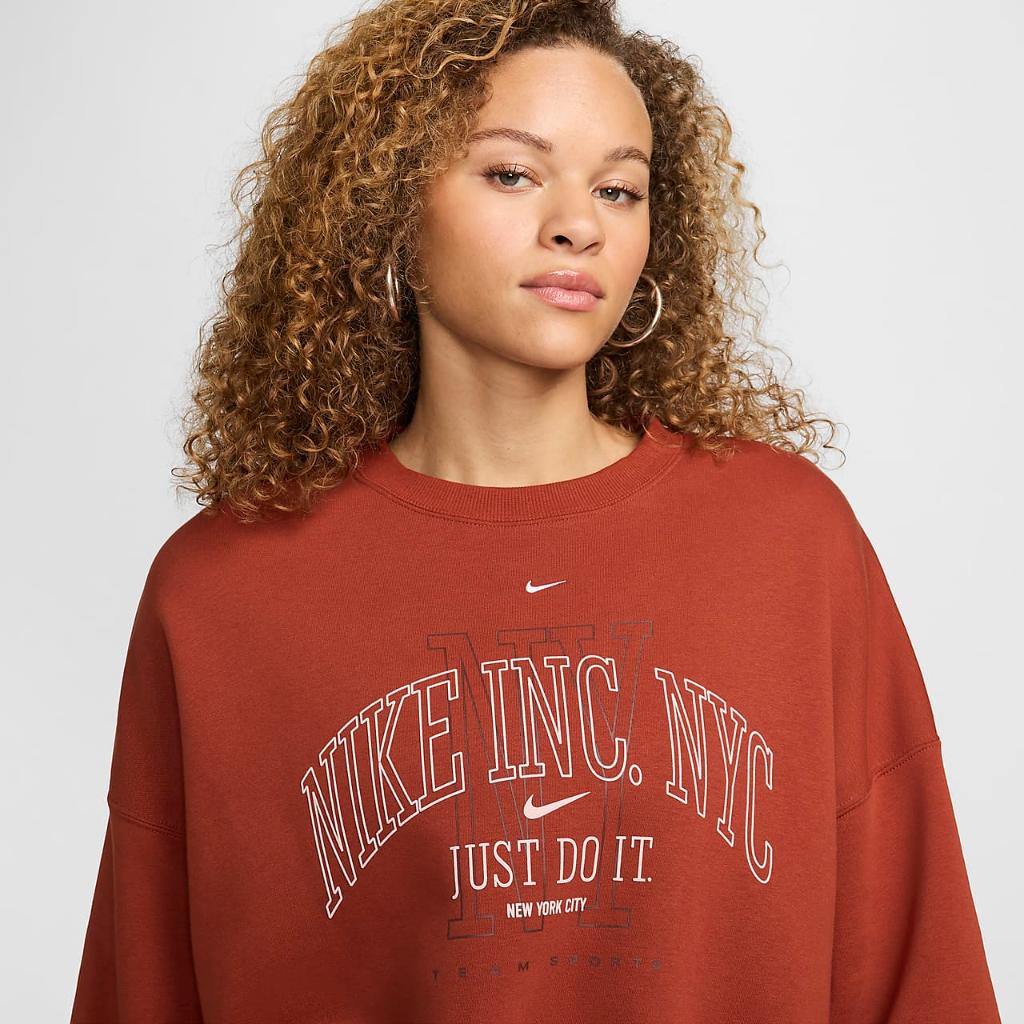 Nike Sportswear Phoenix Fleece Women&#039;s Over-Oversized Crew-Neck Graphic Sweatshirt FQ6234-832