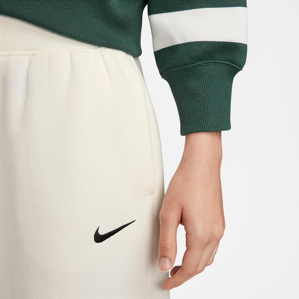 Nike Sportswear Phoenix Fleece Women&#039;s Oversized 3/4-Sleeve Striped Crop Polo FQ6236-397