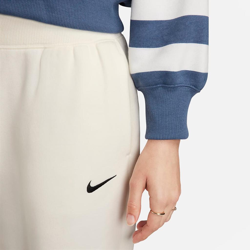 Nike Sportswear Phoenix Fleece Women&#039;s Oversized 3/4-Sleeve Striped Crop Polo FQ6236-491