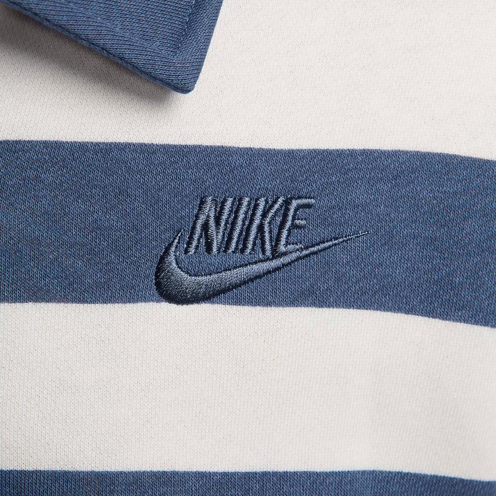 Nike Sportswear Phoenix Fleece Women&#039;s Oversized 3/4-Sleeve Striped Crop Polo FQ6236-491