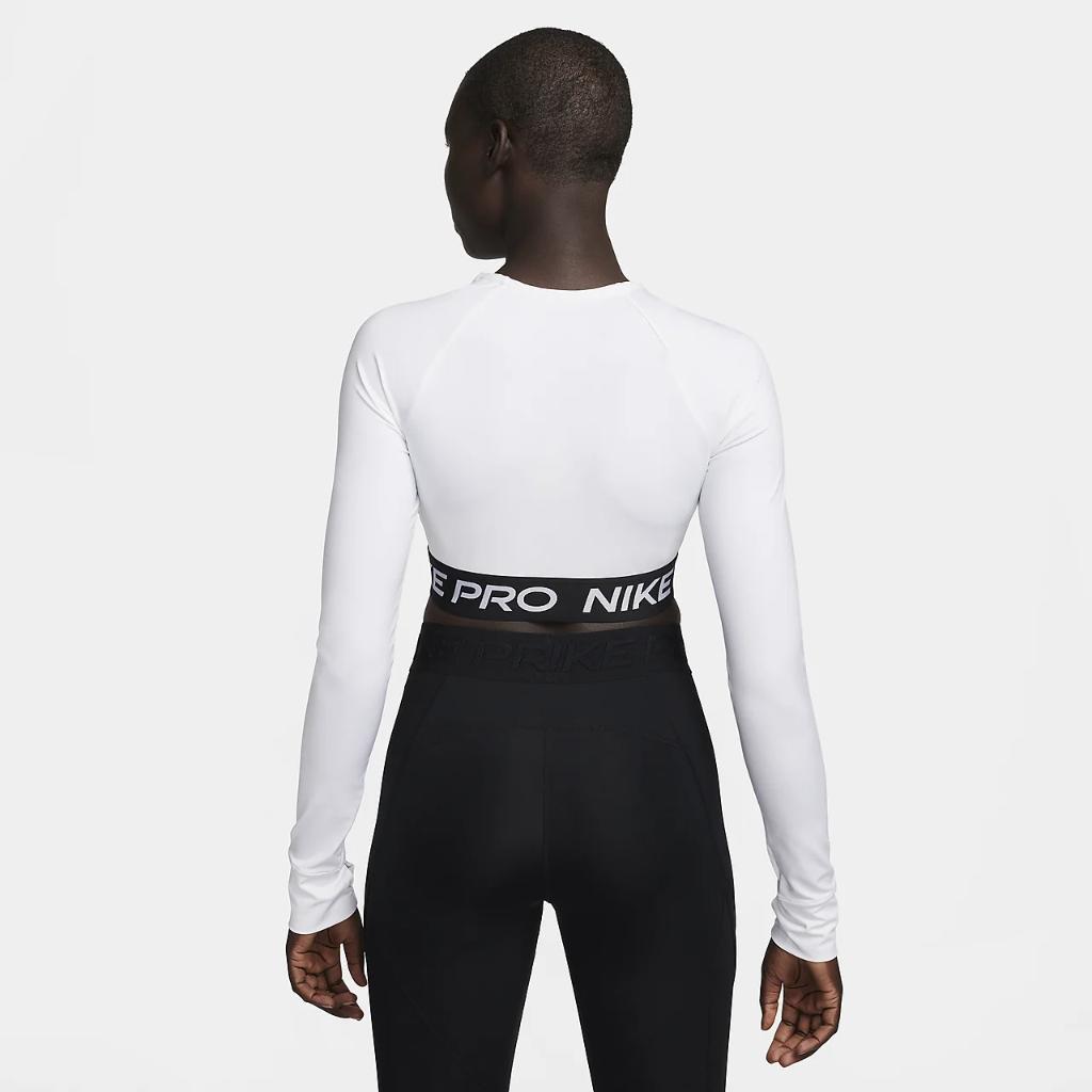 Nike Pro 365 Women&#039;s Dri-FIT Cropped Long-Sleeve Top FV5484-100