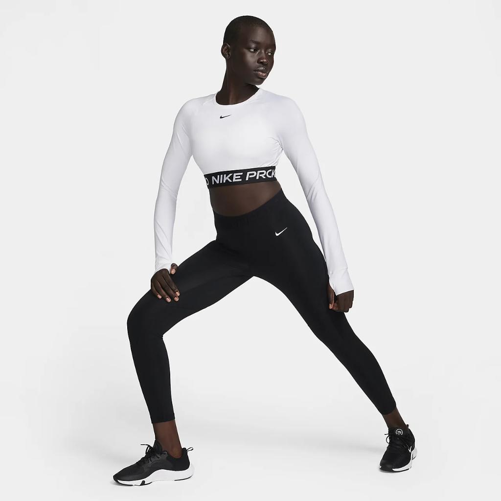 Nike Pro 365 Women&#039;s Dri-FIT Cropped Long-Sleeve Top FV5484-100