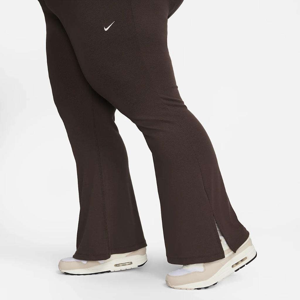 Nike Sportswear Chill Knit Women&#039;s Tight Mini-Rib Flared Leggings (Plus Size) FV8000-237
