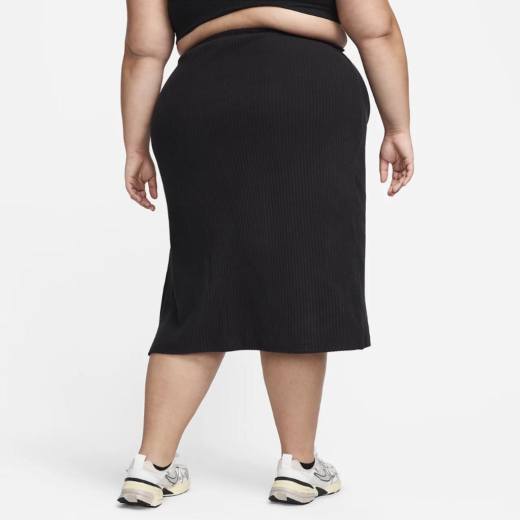 Nike Sportswear Chill Knit Women&#039;s Slim Midi Ribbed Skirt (Plus Size) FV8075-010