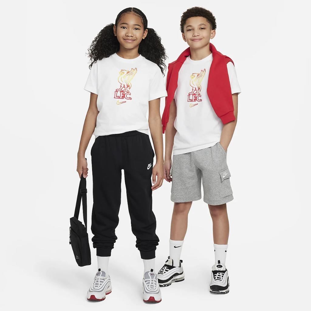 Liverpool FC Big Kids&#039; Nike Soccer T-Shirt FZ0033-100