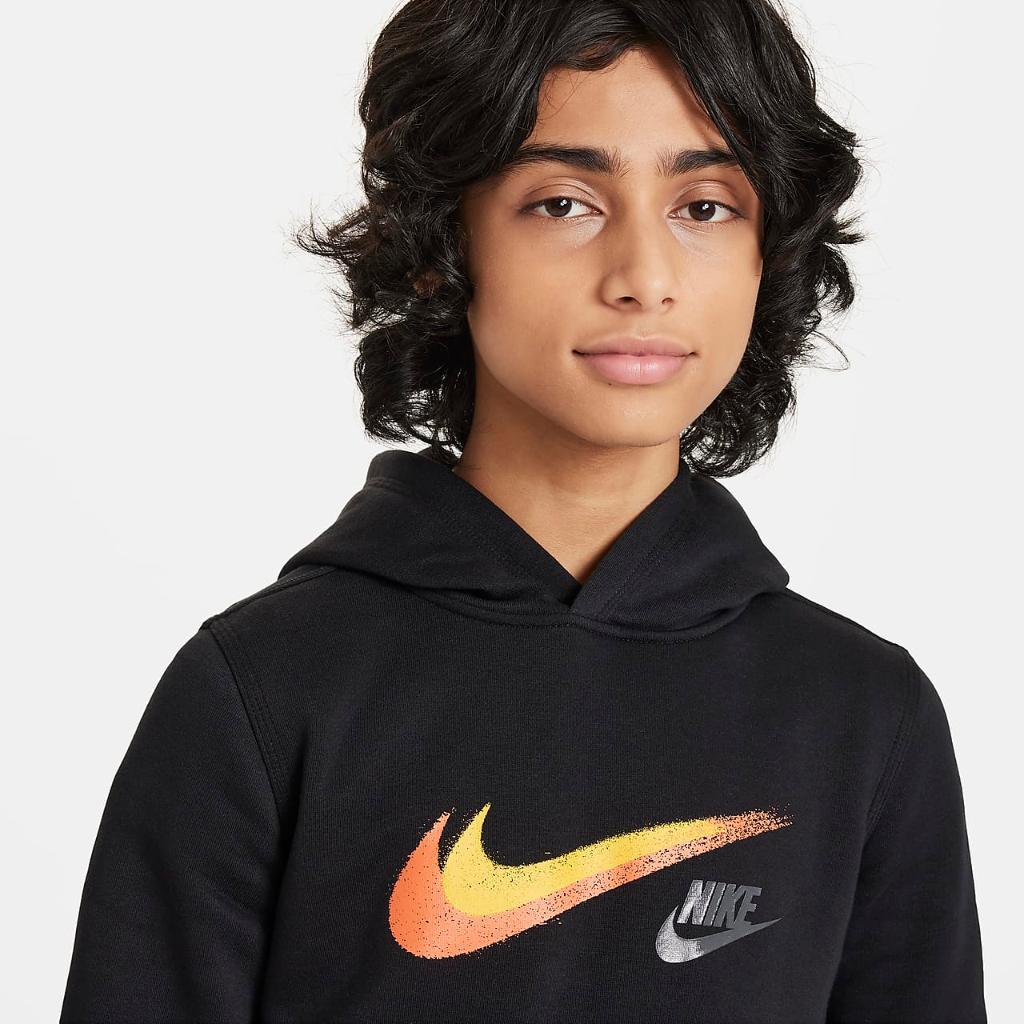 Nike Sportswear Big Kids&#039; (Boys&#039;) Fleece Pullover Graphic Hoodie FZ4712-010