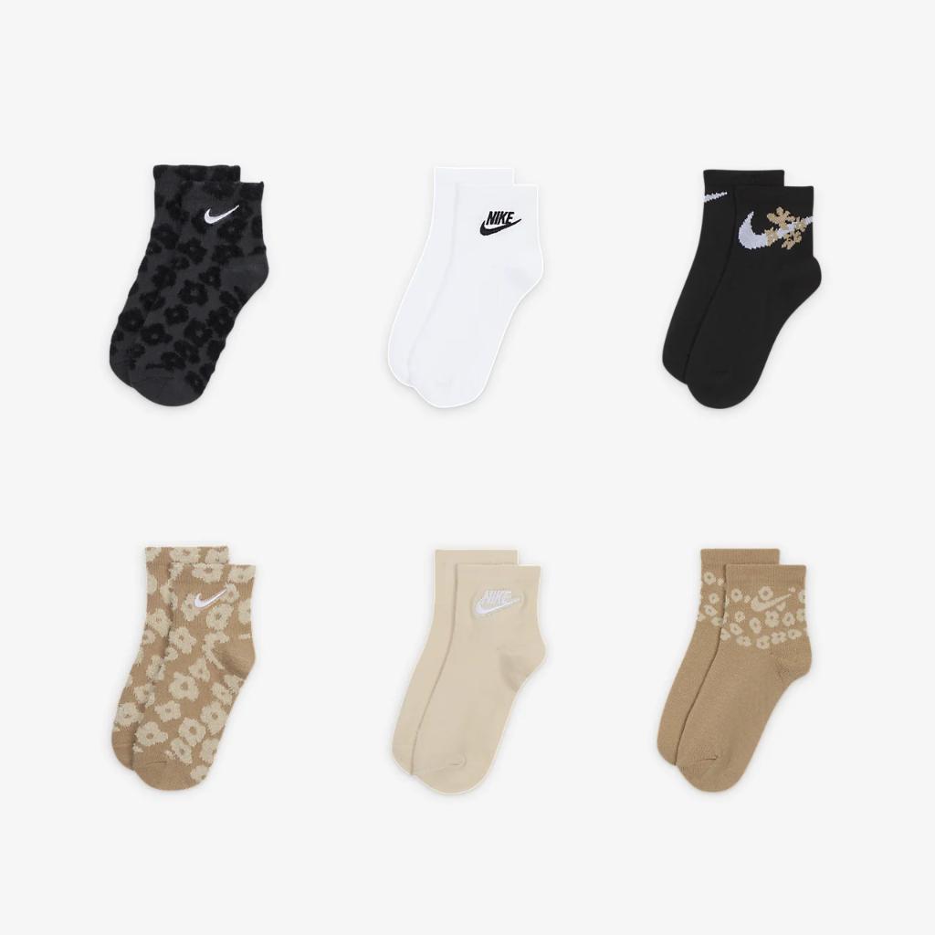 Nike Little Kids&#039; Fashion Ankle Socks (6 Pairs) GN1055-023