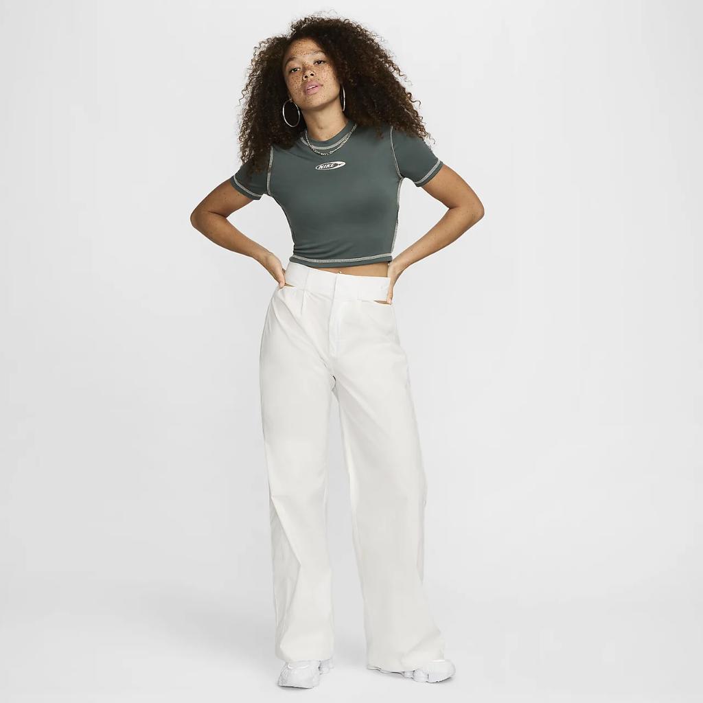 Nike Sportswear Chill Knit Women&#039;s Slim Cropped T-Shirt HJ6529-338