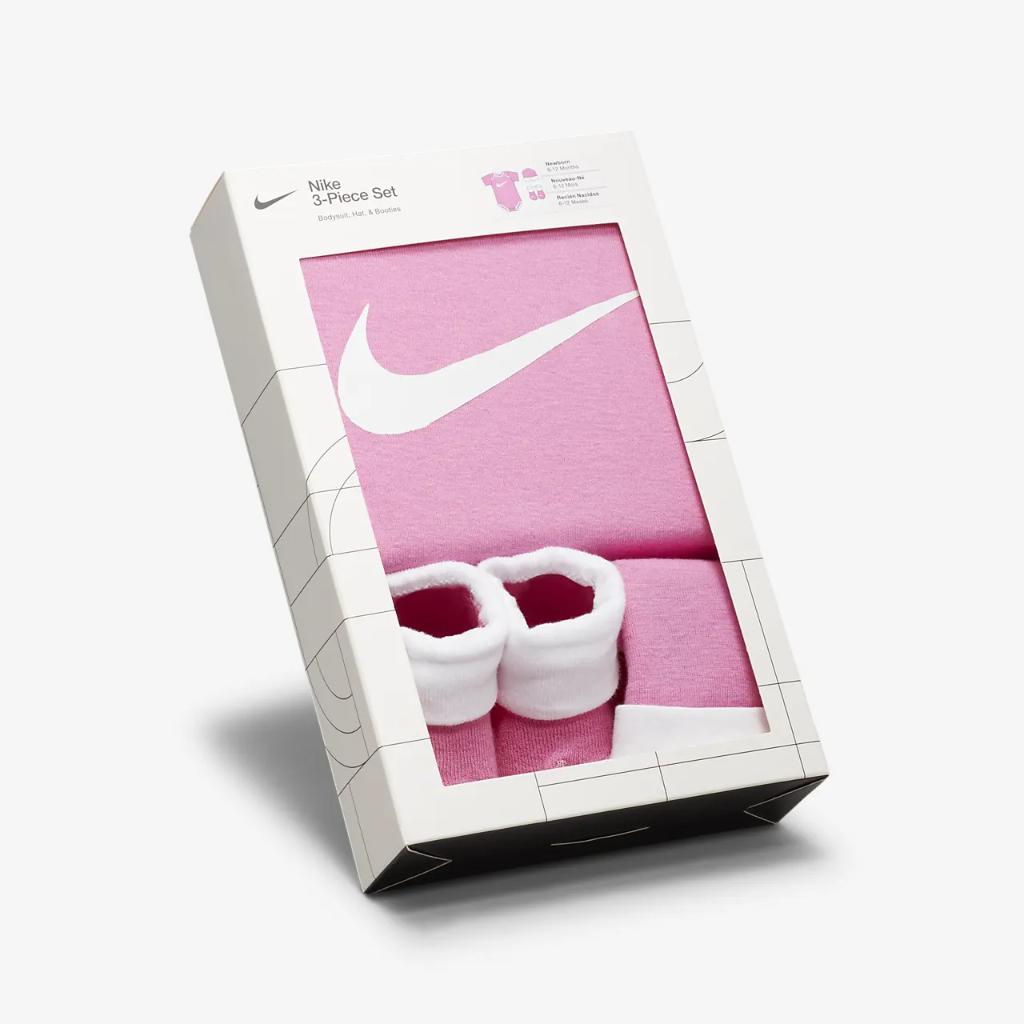 Nike Baby (0-6M) Bodysuit, Hat and Booties Box Set LN0072-AFN