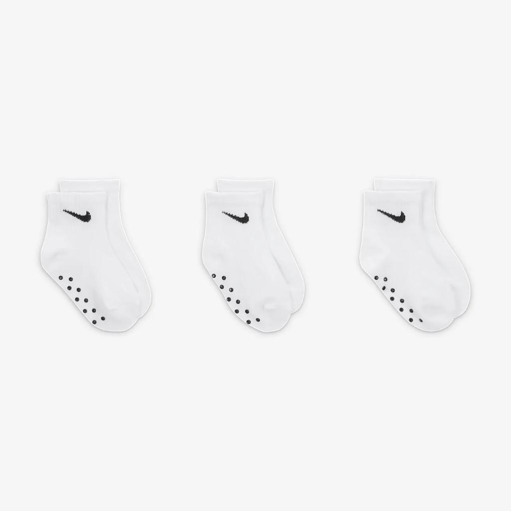 Nike Baby (6-12M) Gripper Ankle Socks (3 Pairs) MN0053-F00
