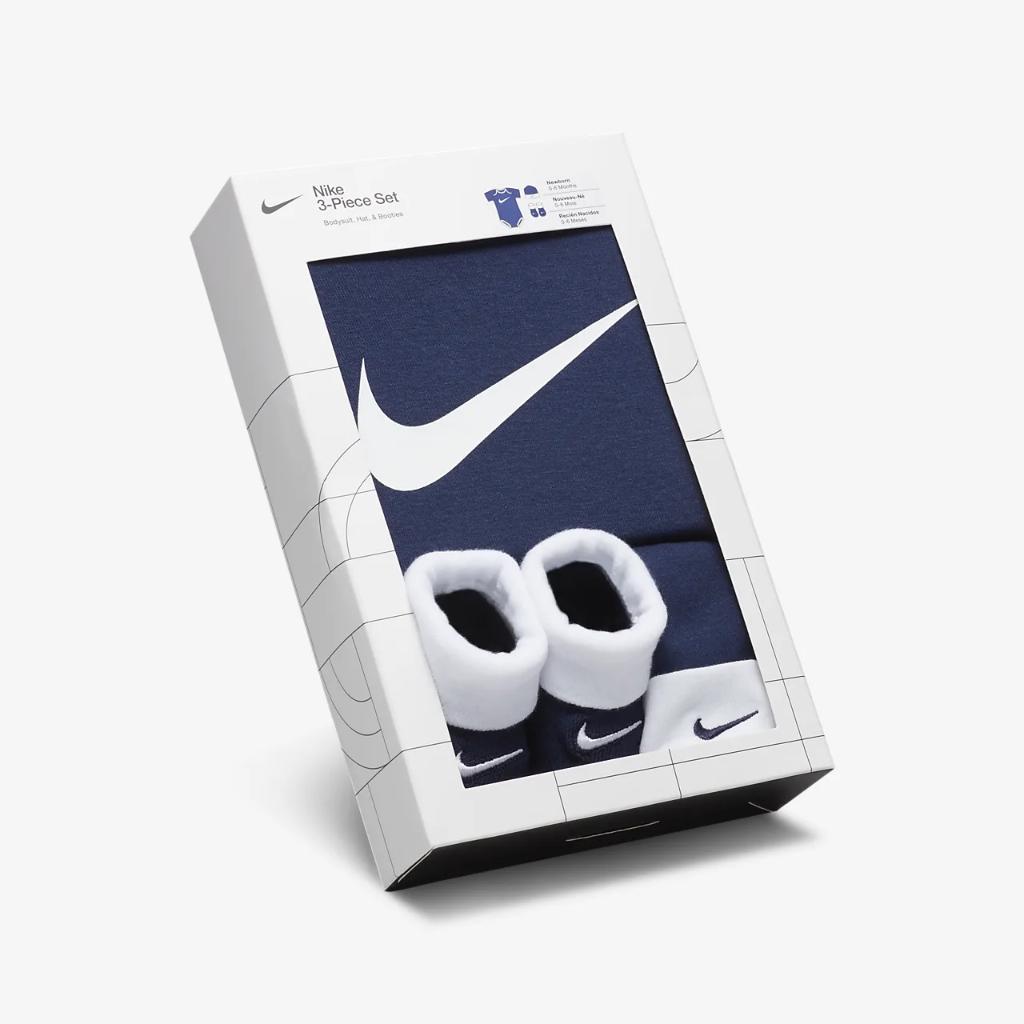 Nike Baby (6-12M) Bodysuit, Hat and Booties Box Set MN0072-U90