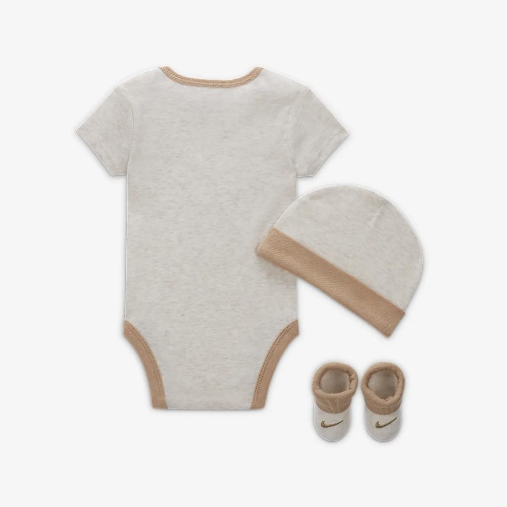 Nike Baby (6-12M) Bodysuit, Hat and Booties Box Set MN0072-W67
