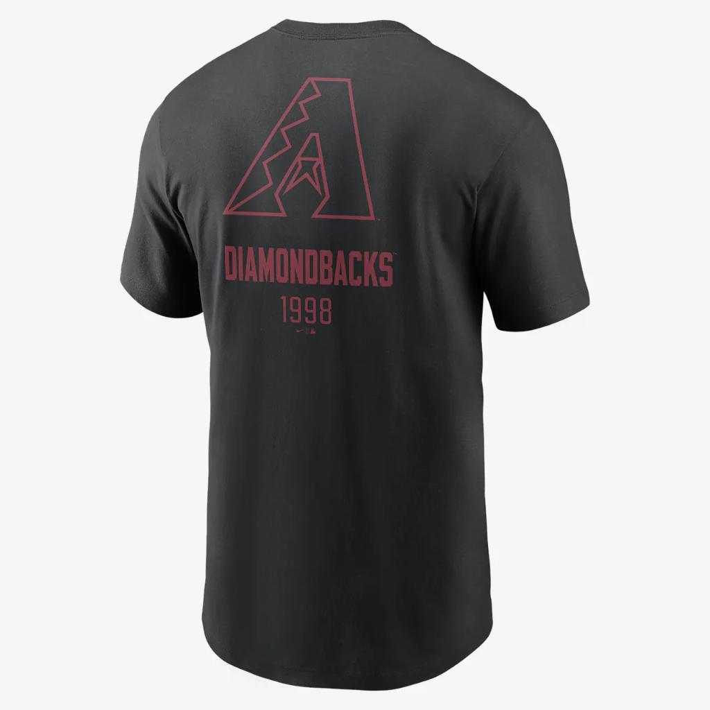 Arizona Diamondbacks Large Logo Back Stack Men&#039;s Nike MLB T-Shirt N19900ADQSLVQ-00A