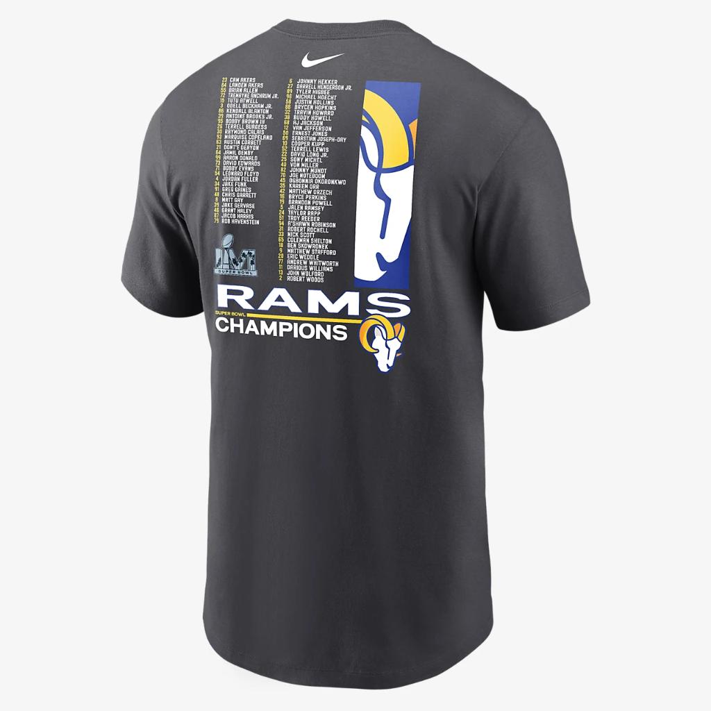 Nike Super Bowl LVI Champions Roster (NFL Los Angeles Rams) Men&#039;s T-Shirt N19906FF95-00E