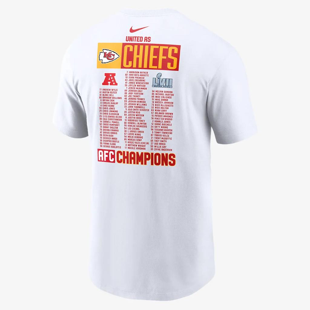 Nike 2022 AFC Champions Roster (NFL Kansas City Chiefs) Men&#039;s T-Shirt N19910AF7G-34X