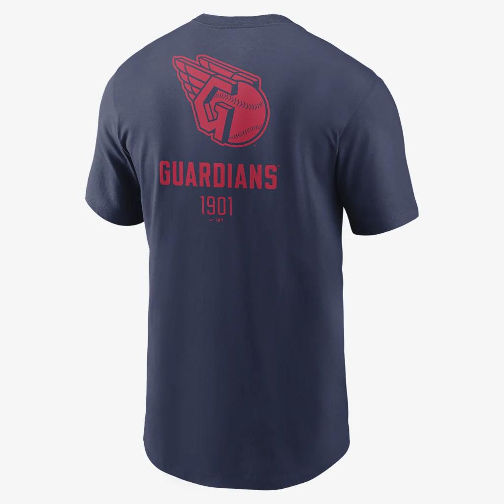 Cleveland Guardians Large Logo Back Stack Men&#039;s Nike MLB T-Shirt N19944BIANLVQ-44B