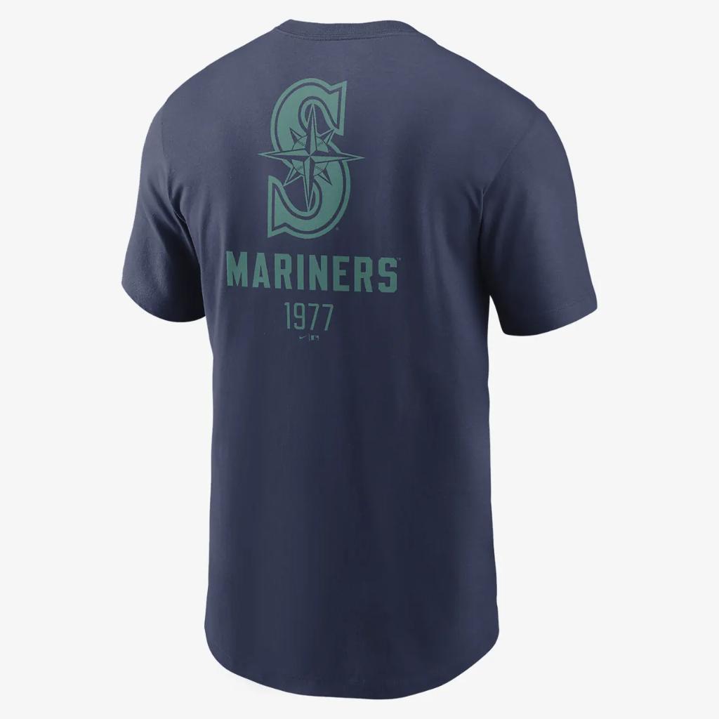Seattle Mariners Large Logo Back Stack Men&#039;s Nike MLB T-Shirt N19944BMVRLVQ-44B