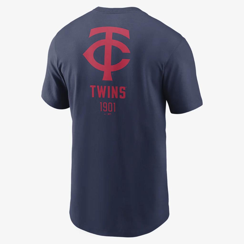 Minnesota Twins Large Logo Back Stack Men&#039;s Nike MLB T-Shirt N19944BTISLVQ-44B