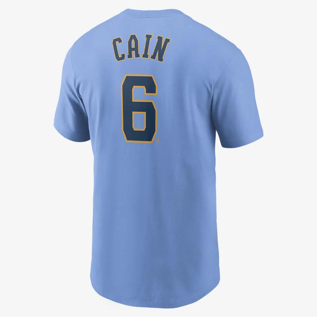 MLB Milwaukee Brewers (Lorenzo Cain) Men&#039;s T-Shirt N1994EYMB3-BKD