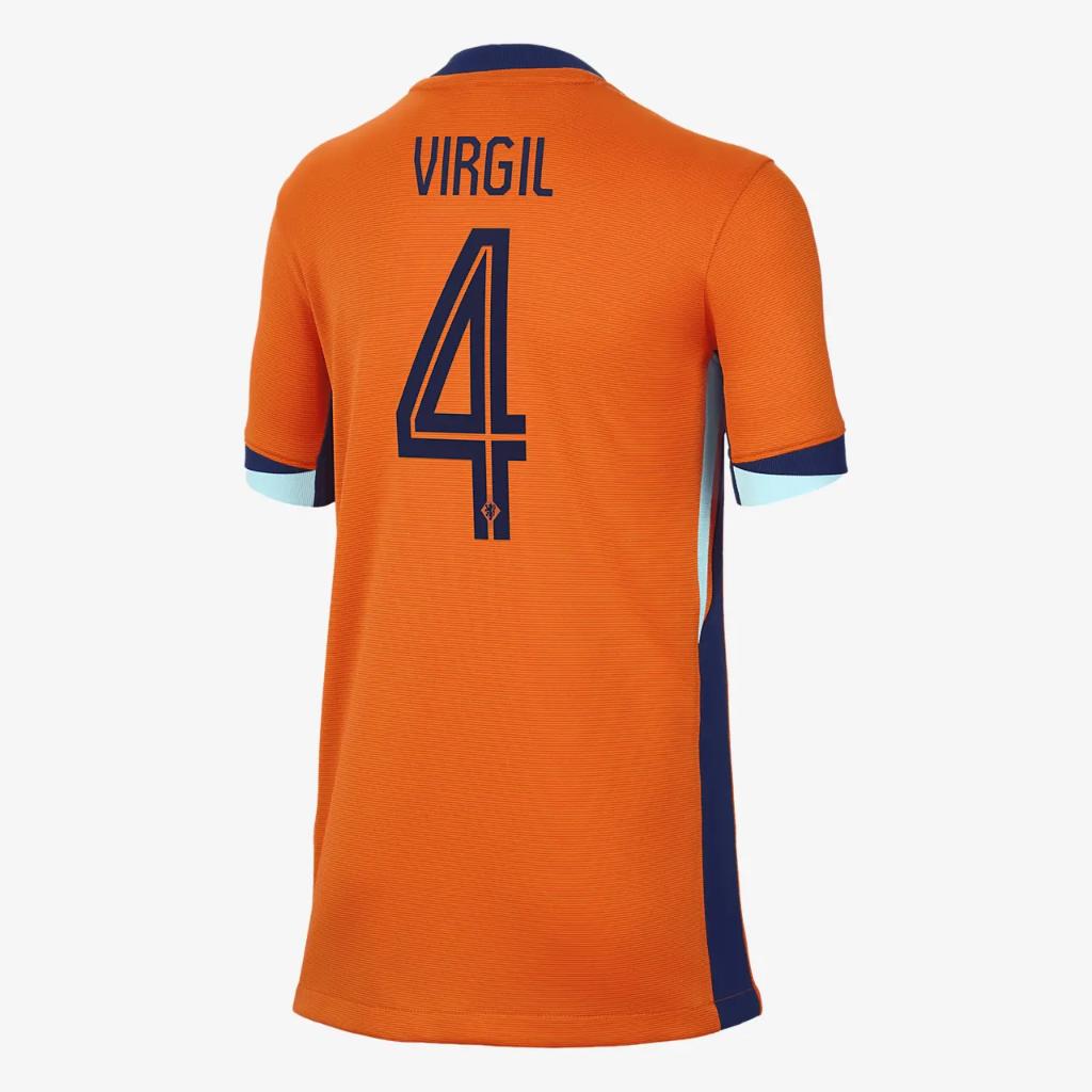 Virgil van Dijk Netherlands National Team 2024 Stadium Home Big Kids&#039; Nike Dri-FIT Soccer Jersey N201351101-NED