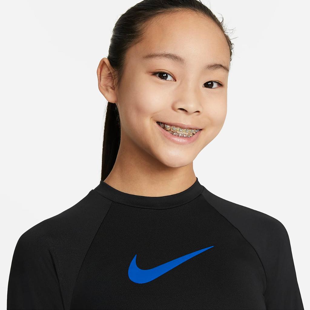 Nike Swoosh Big Kids&#039; (Girls&#039;) Long Sleeve Hydroguard NESSB747-001