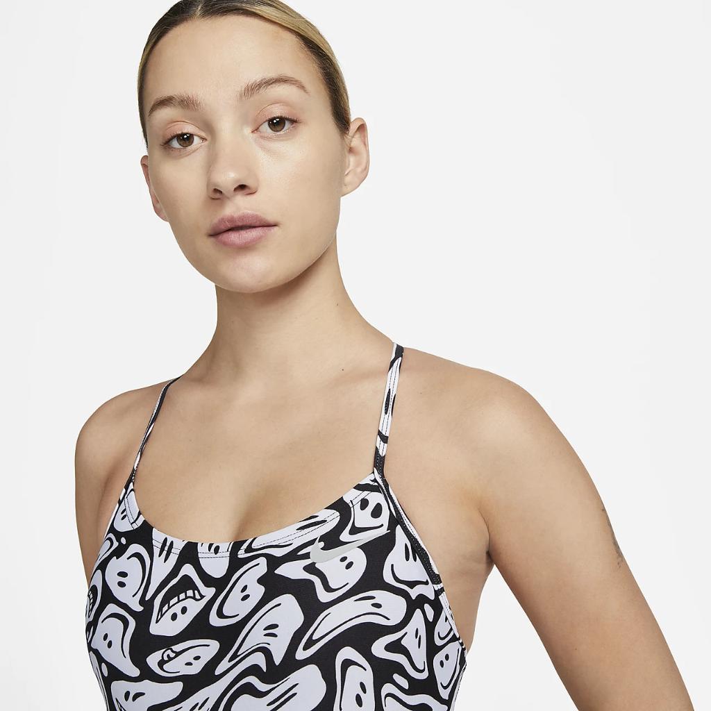Nike HydraStrong Women&#039;s Lace-Up Tie-Back One-Piece Swimsuit NESSD015-100