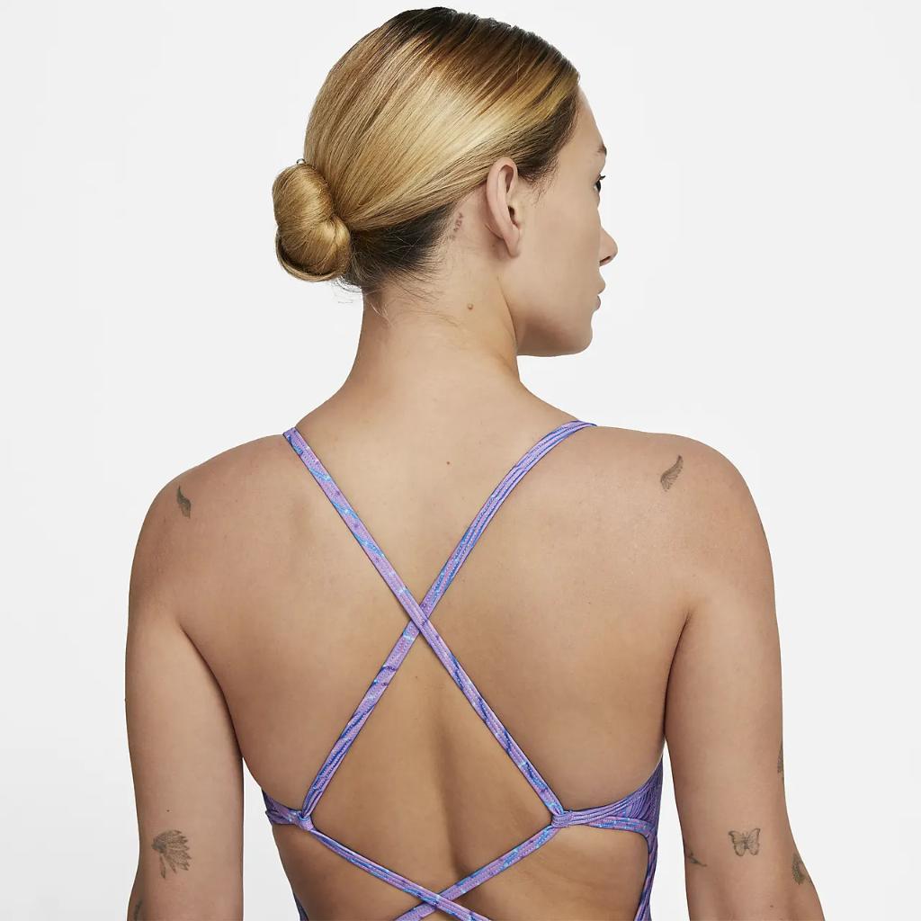 Nike HydraStrong Women&#039;s Lace-Up Tie-Back 1-Piece Swimsuit NESSD015-660