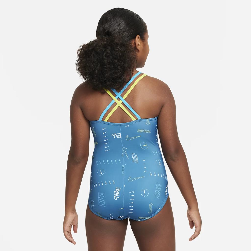 Nike Big Kids&#039; (Girls&#039;) Spiderback 1-Piece Swimsuit NESSD737-448