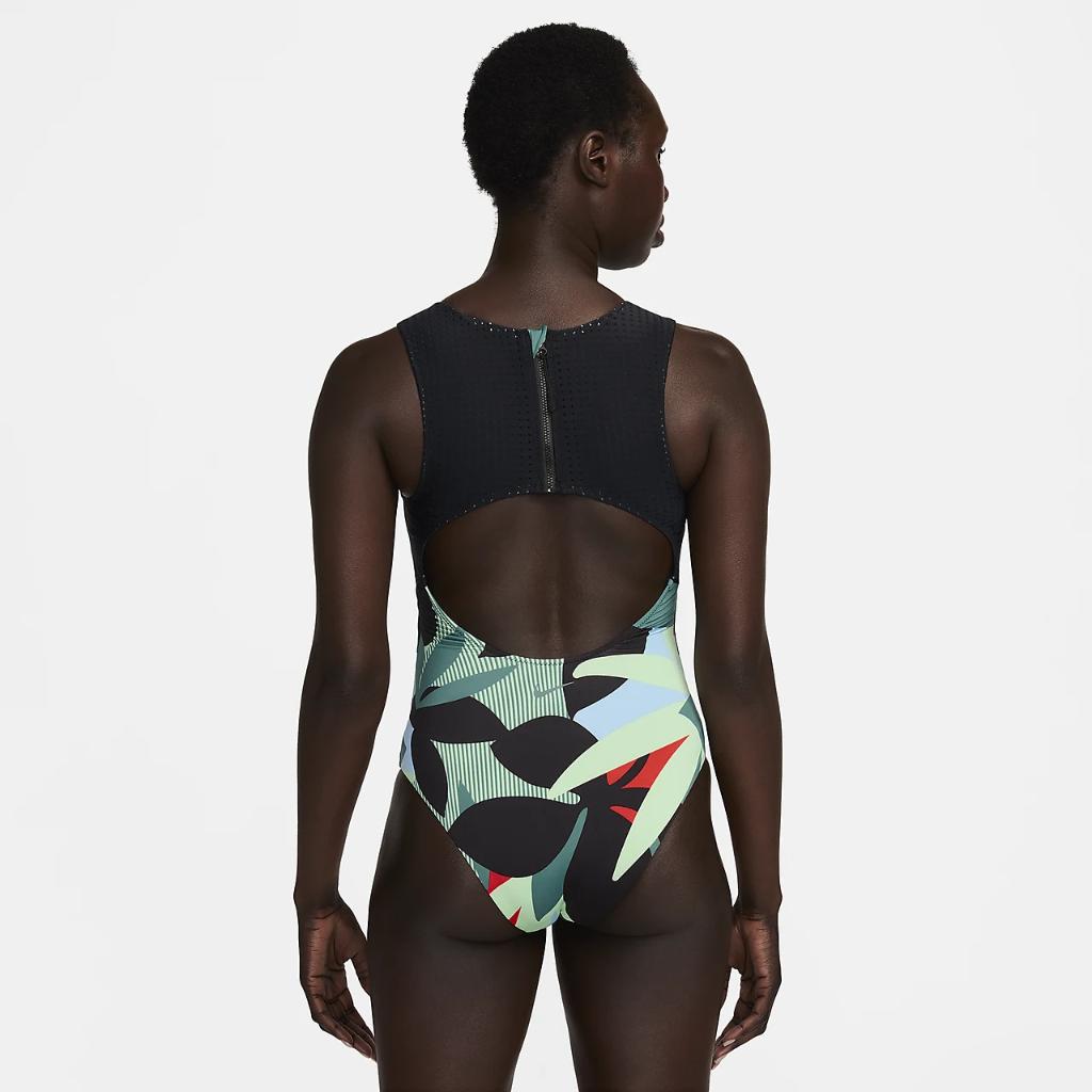 Nike Swim Women&#039;s Keyhole Back One-Piece Swimsuit NESSE317-990