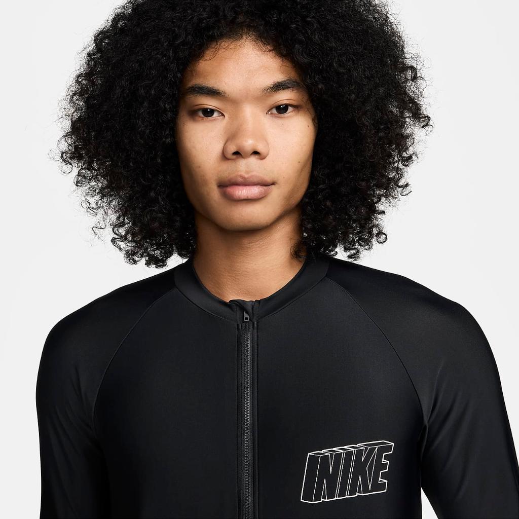 Nike Swim 3-D Men&#039;s Long-Sleeve Full-Zip Hydroguard NESSE556-001