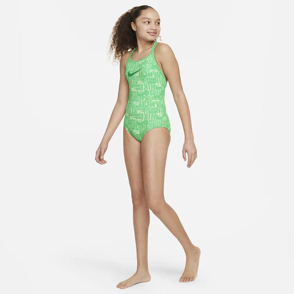 Nike Swim Retro Flow Big Kids&#039; (Girls&#039;) T-Back One-Piece Swimsuit NESSE720-366