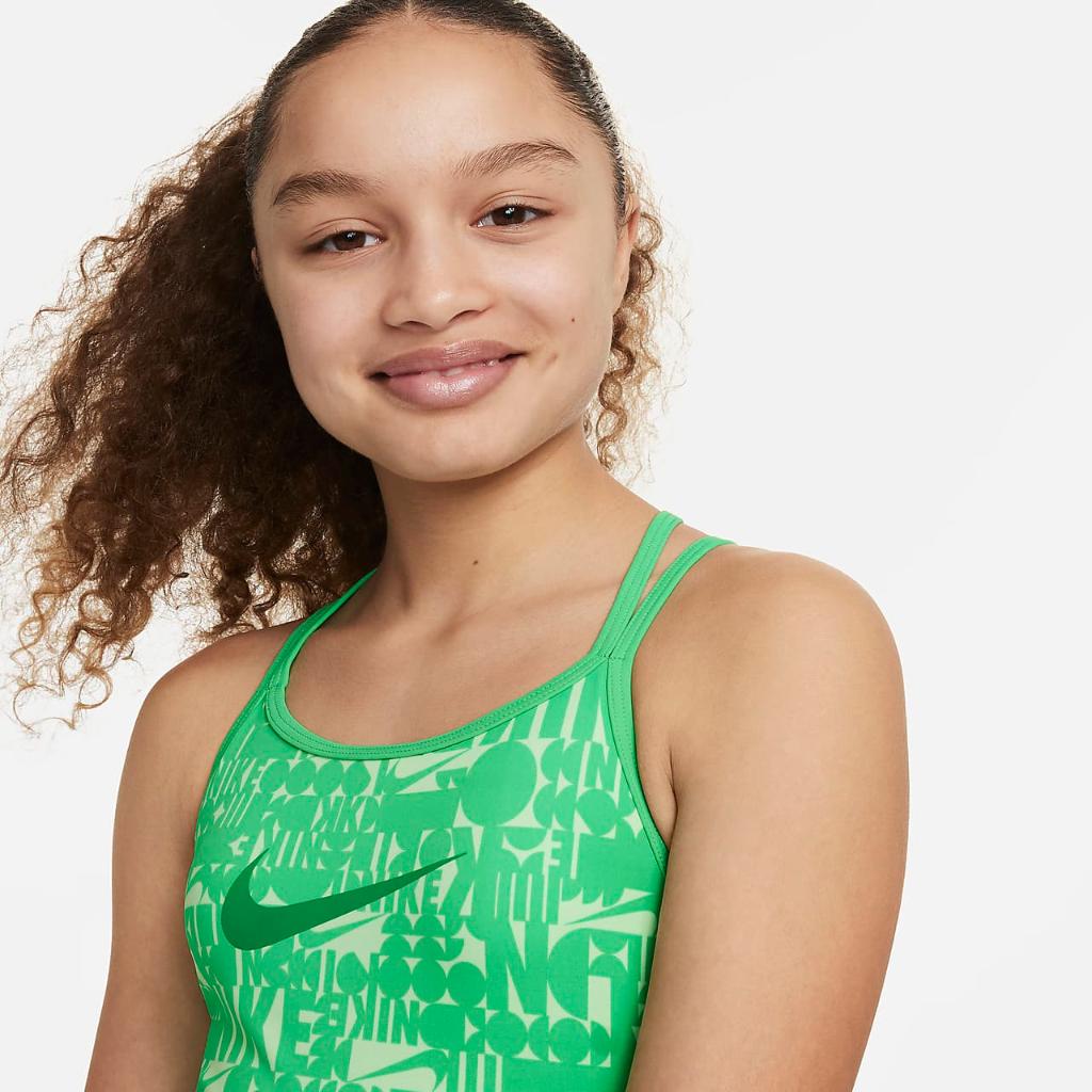Nike Swim Retro Flow Big Kids&#039; (Girls&#039;) T-Back One-Piece Swimsuit NESSE720-366
