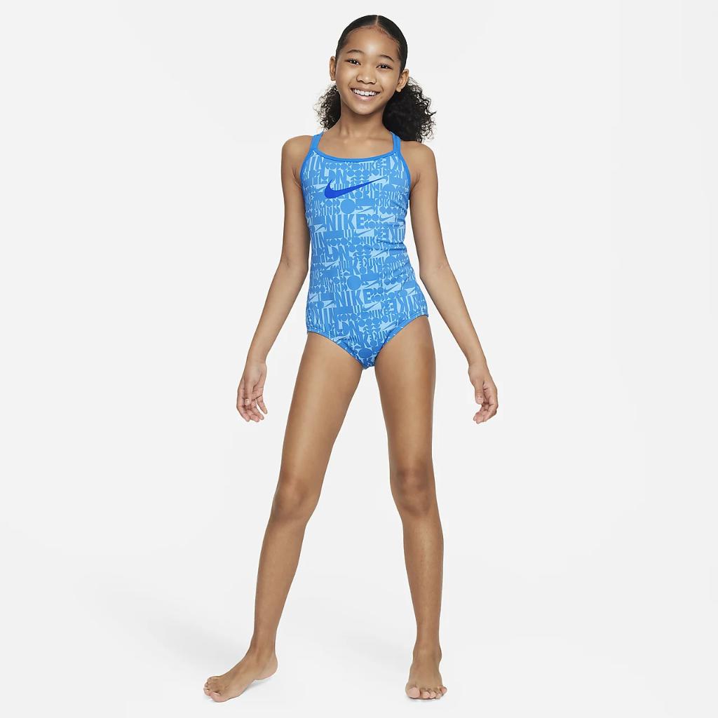 Nike Swim Retro Flow Big Kids&#039; (Girls&#039;) T-Back One-Piece Swimsuit NESSE720-458