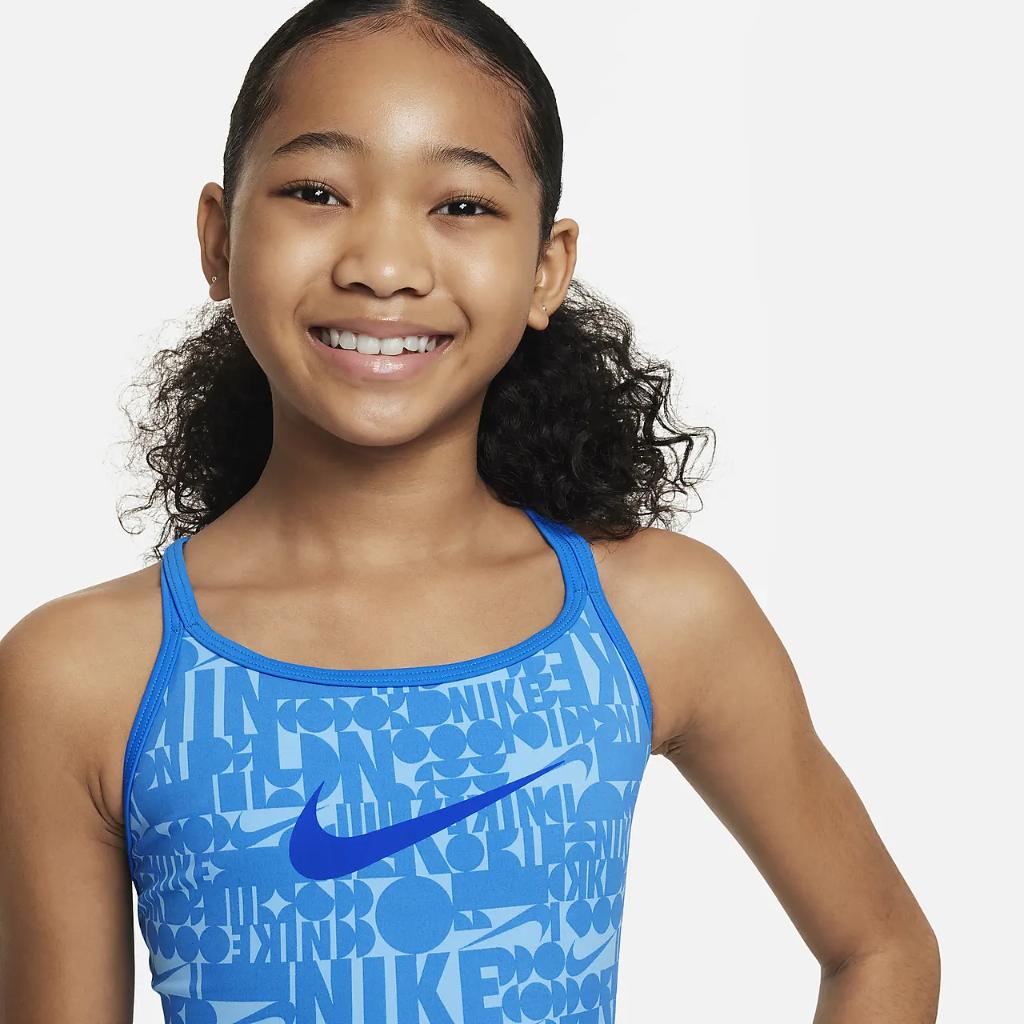 Nike Swim Retro Flow Big Kids&#039; (Girls&#039;) T-Back One-Piece Swimsuit NESSE720-458